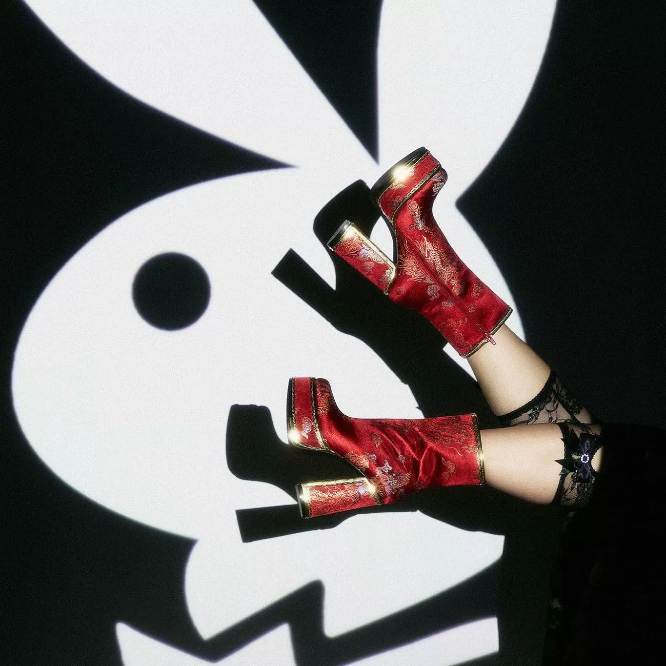 Women'S KOI footwear The Ornate Soul Playboy Red Heeled Boots | Playboy X Koi Collection