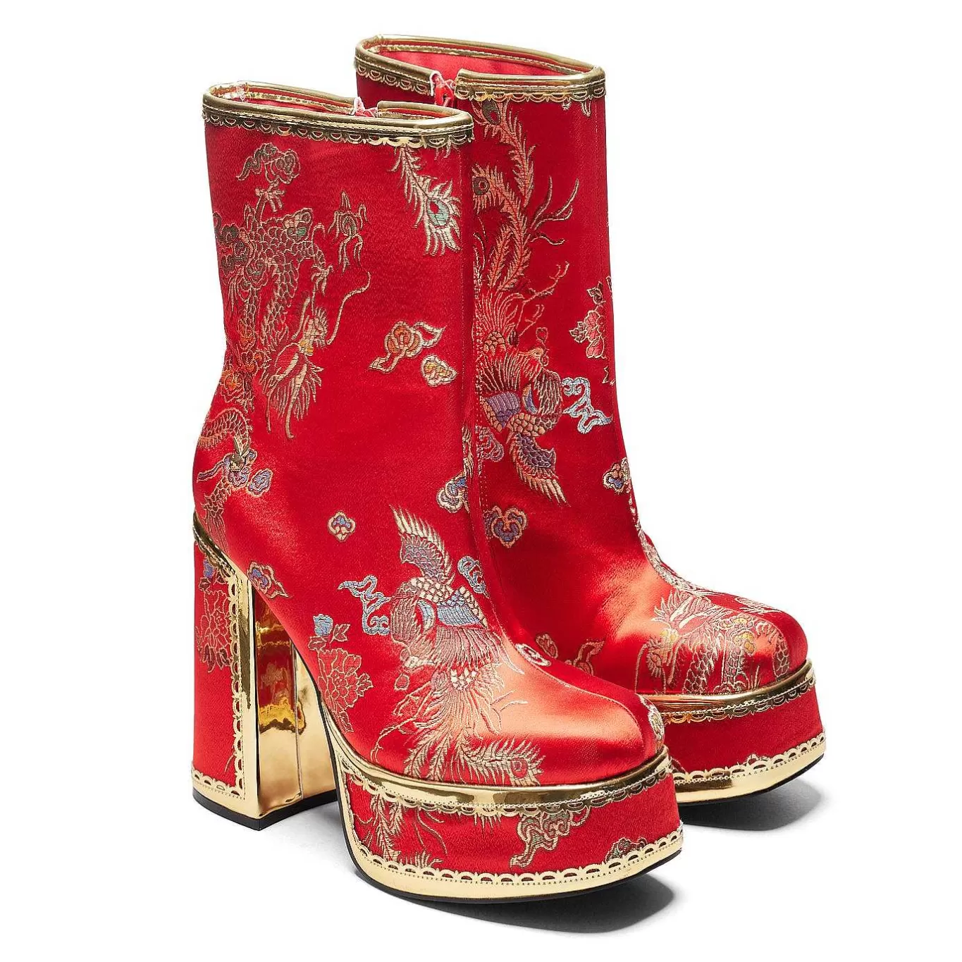 Women'S KOI footwear The Ornate Soul Playboy Red Heeled Boots | Playboy X Koi Collection
