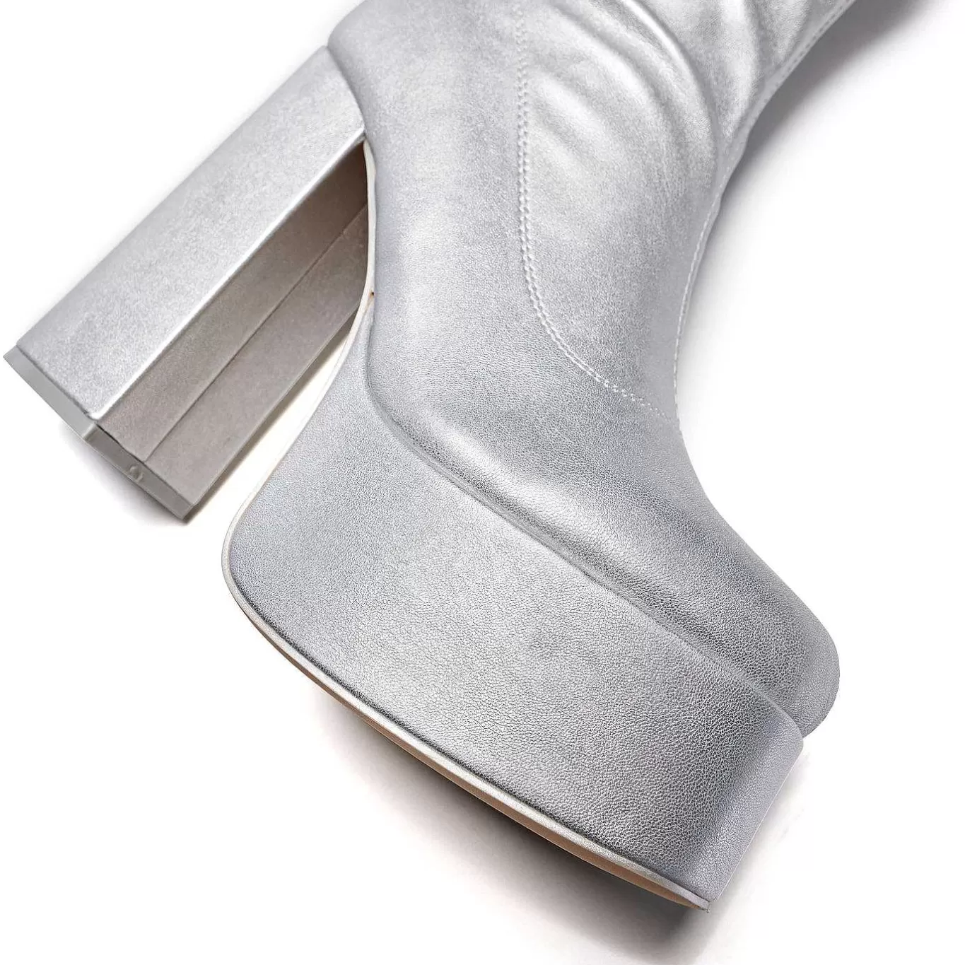 Women'S KOI footwear The Redemption Plus Size Thigh High Boots - Silver